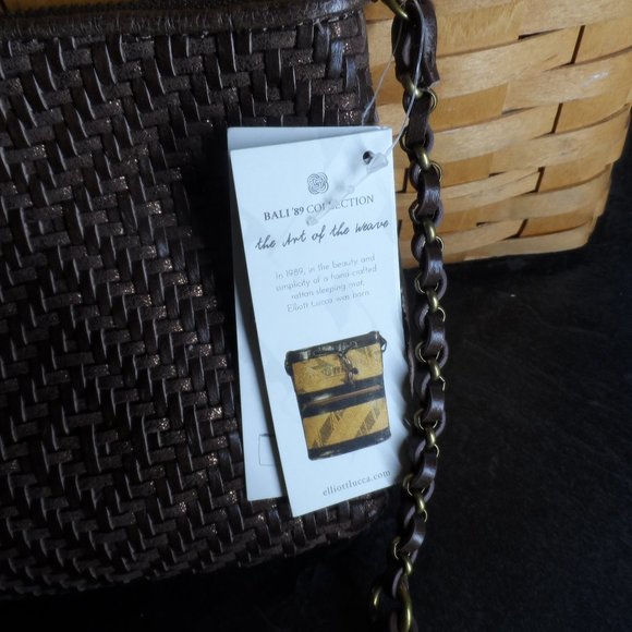 NWT Elliott Lucca Brown Weaved Crossbody - Picture 6 of 10